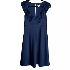 J. Crew Navy Rosalind Ruffle Dress. Size 6